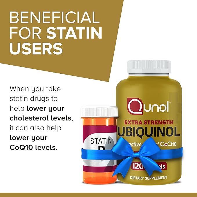 Qunol Ubiquinol CoQ10 200mg Softgels, Powerful Antioxidant for Heart and Vascular Health, Essential for Energy Production, Natural Supplement Active Form of CoQ10, 120ct Softgels