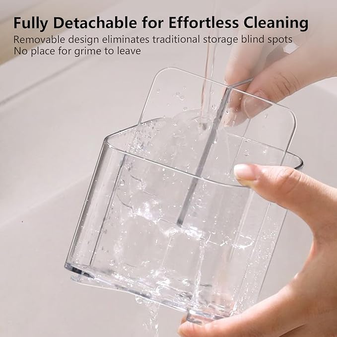 Adhesive Toothbrush Holders, 4.45x3.54x3.35 inches Wall Bathroom Rack | Bathrooms Organizer Rack - for Bathroom Shower Bedroom Home RV Dormitory Apartment Bathtub