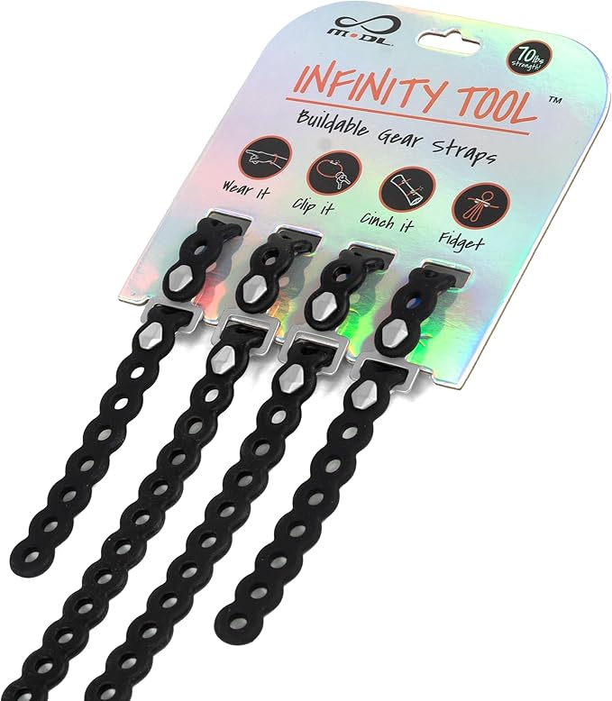 MODL Infinity Tool™ 2.0 Modular Straps (4-Pack) - Flexible Multi-Tool, Gear Strap, Wearable Gadget for Outdoor Adventure, ...