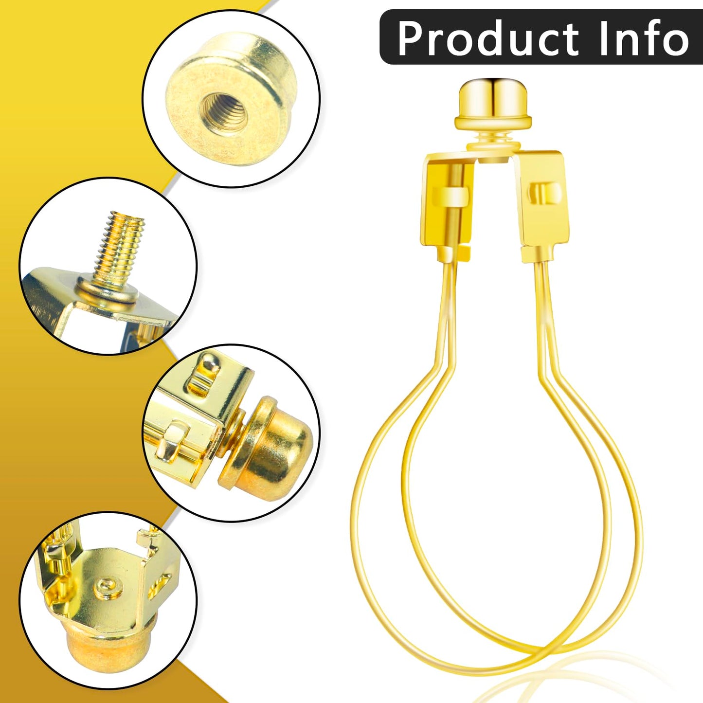 Oxdfk Lamp Shade Adapter Kit - Gold Clip-On With Finial & Levellers, Model Oxdfk