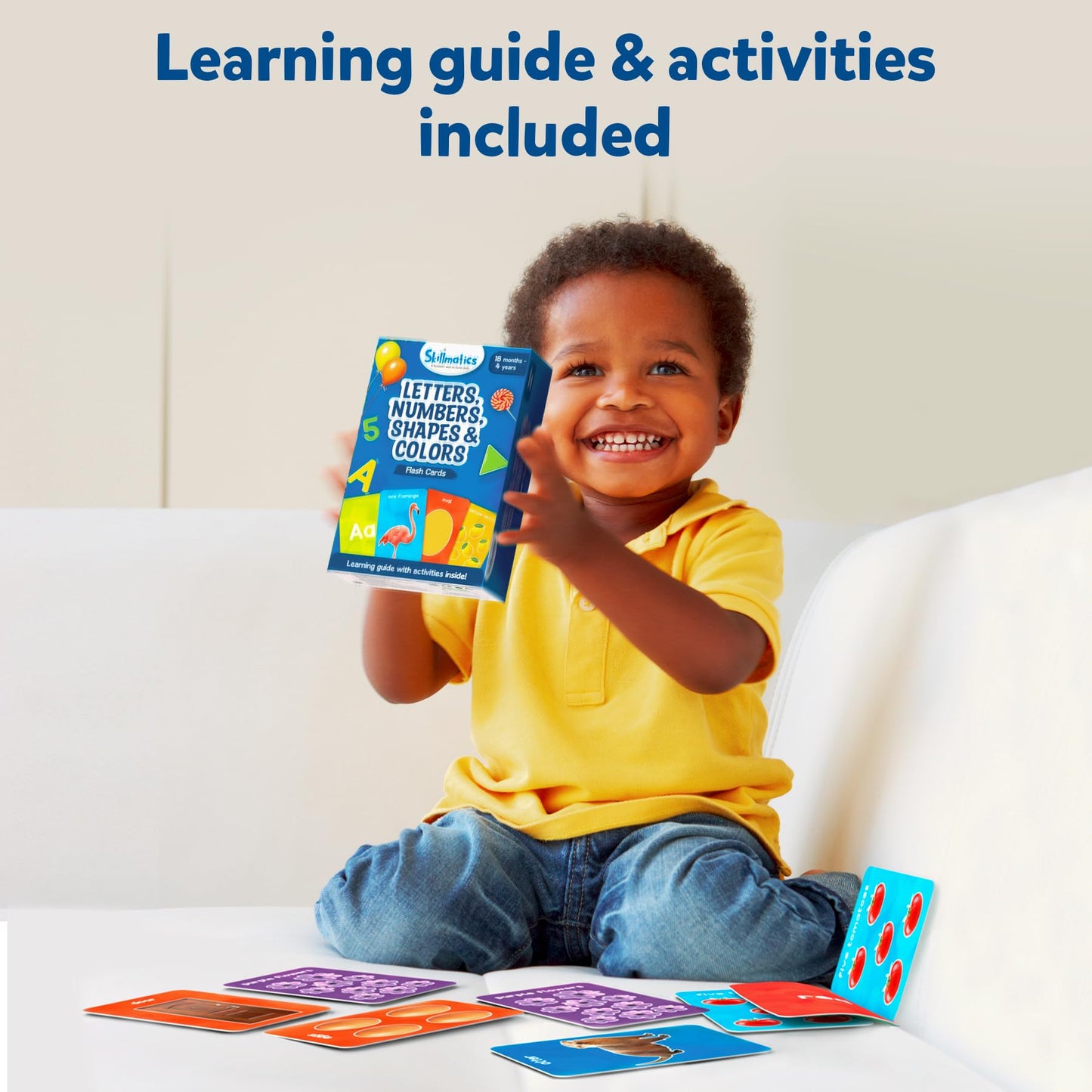 Skillmatics Thick Flash Cards for Toddlers - Letters, Numbers, Shapes & Colors, Montessori Toys, Preschool Learning Activities, Learning Aids, Gifts for Kids Ages 1, 2, 3, 4 Years