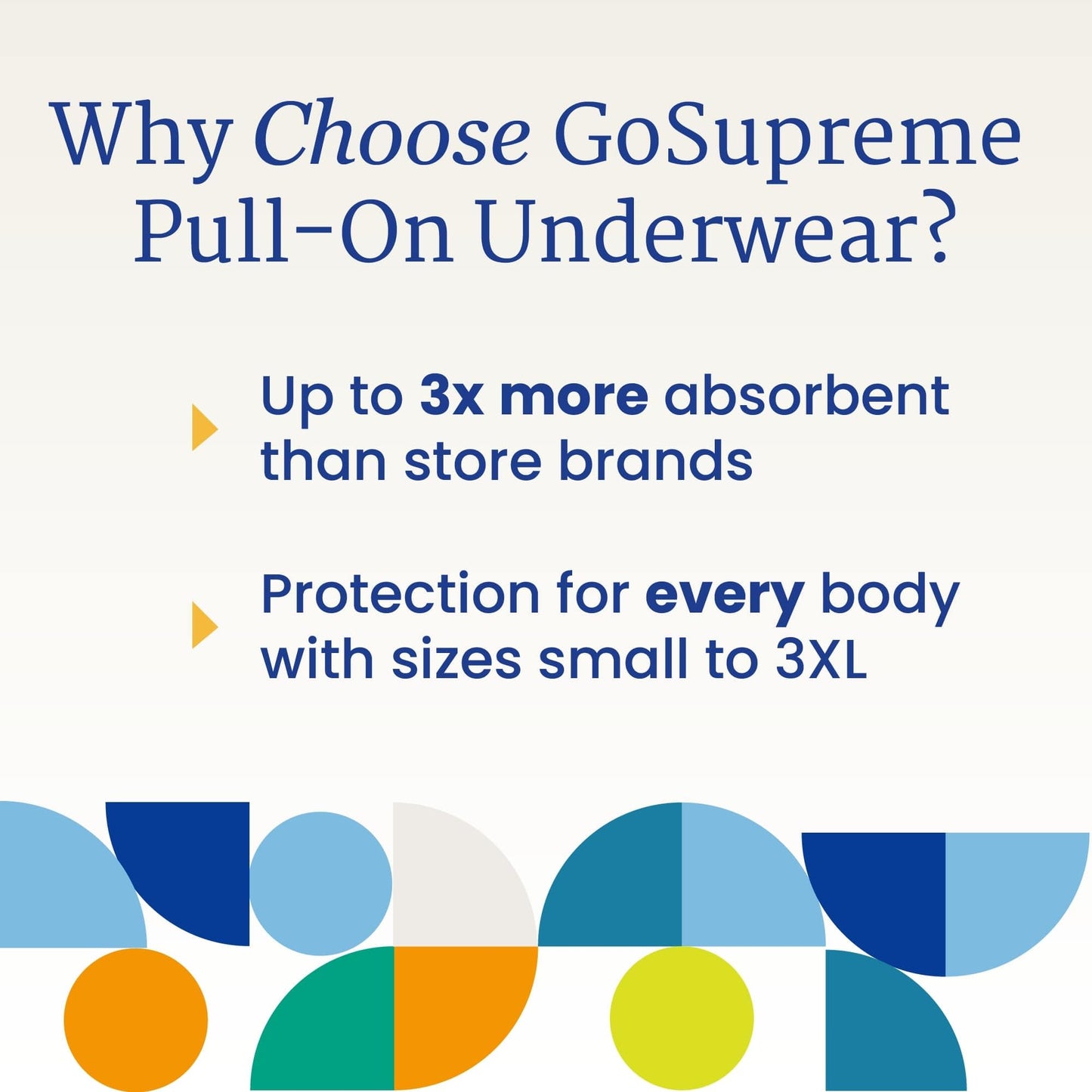 NorthShore GoSupreme Overnight Pull-On Underwear, 8-Hour Leak Protection, Medium, 14-Count Bag, White, (30-40 in Waist), Unisex Adult Diapers