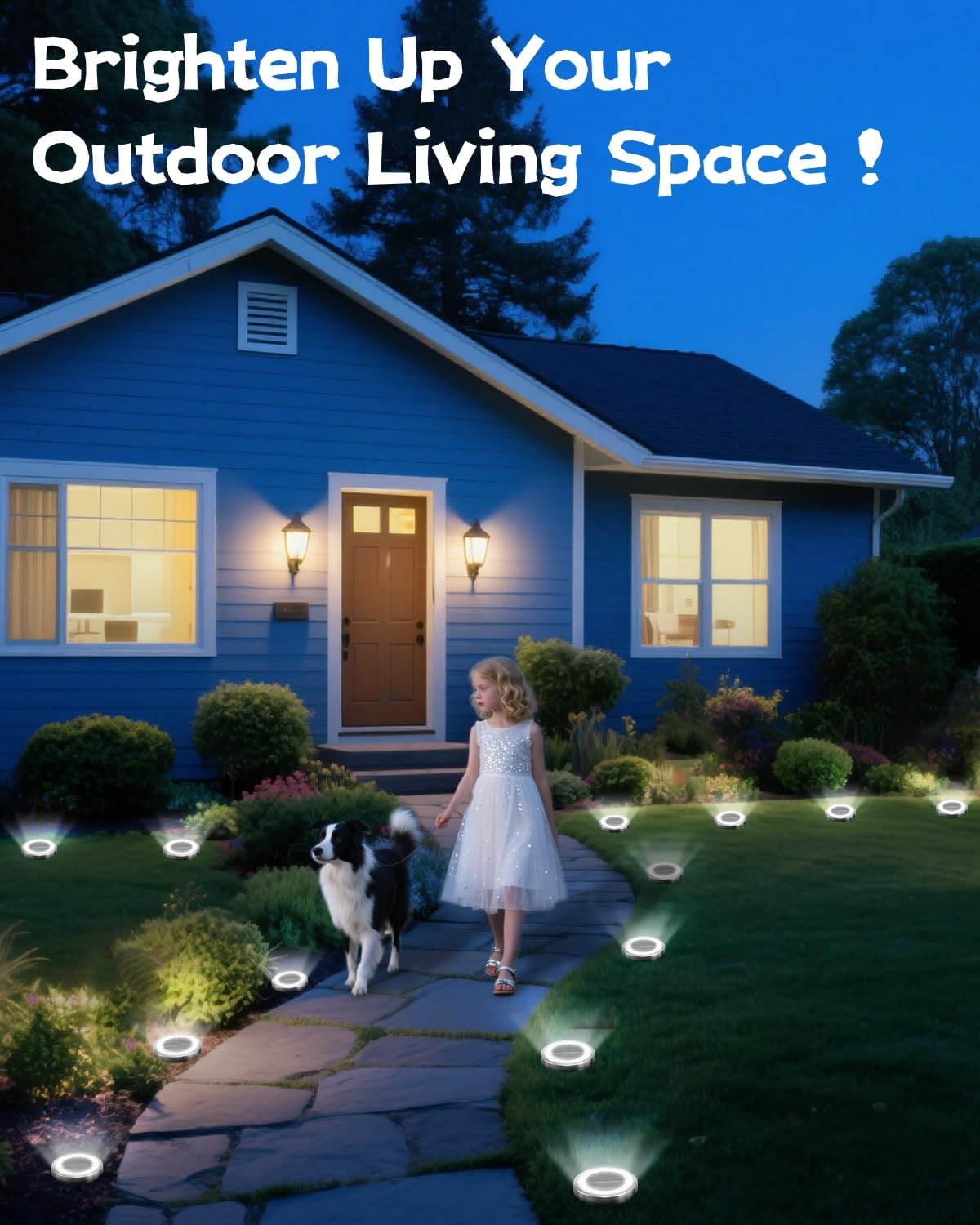 Mini Solar Ground Lights Outdoor 32 Pack Waterproof Upgraded Anti-Rust Solar Flat Garden Lights Stainless Steel Solor Powered Disc Landscape Light for Pathway Walkway Yard Lawn Patio-Cool White