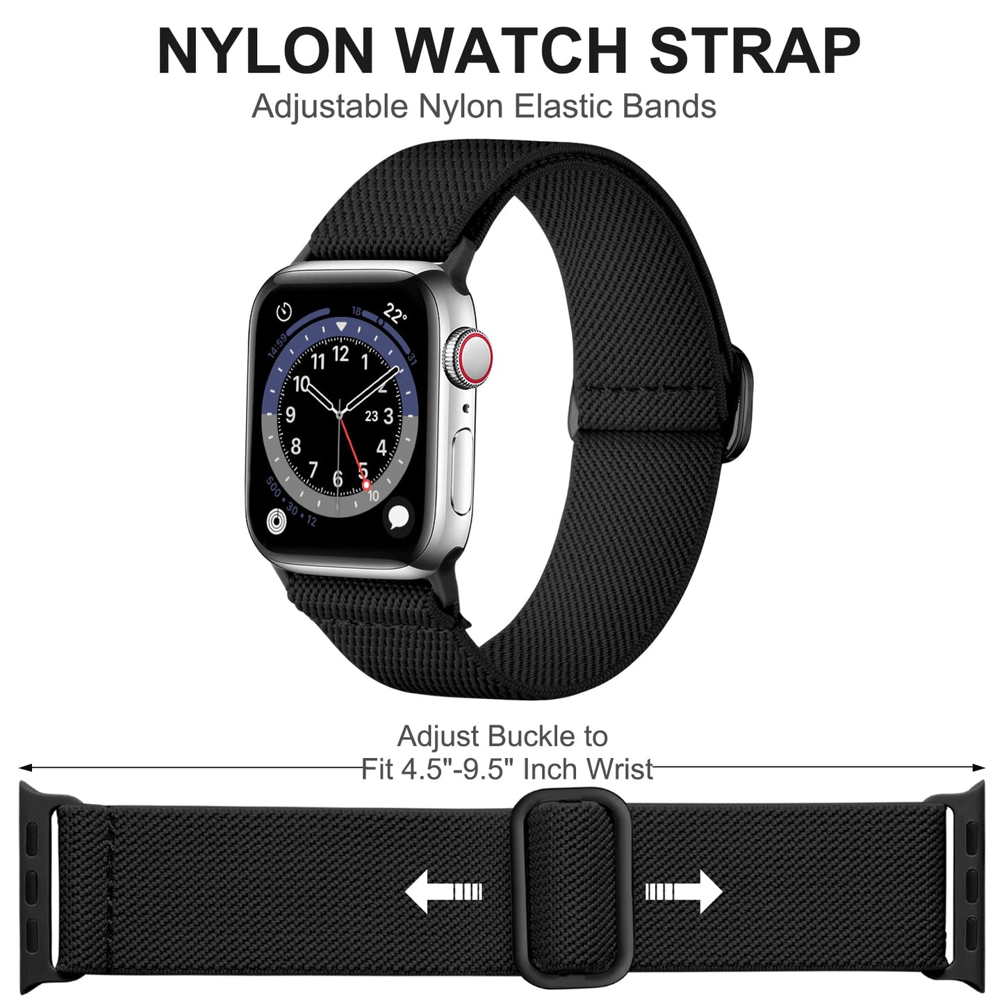 Adorve Compatible with Apple Watch Bands Ultra 3/2/1 49mm 46mm 45mm 44mm 42mm 41mm 40mm 38mm Men Women, Soft Nylon Stretchy Braided Straps for iWatch Bands Series 11/10/9/8/7/6/5/4/3/2/1/SE/SE2/SE3