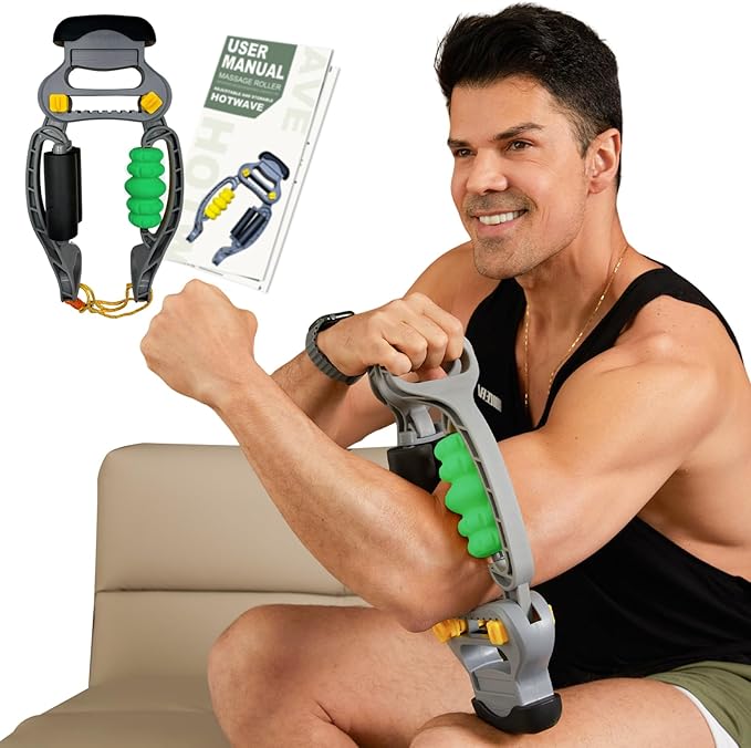 HOTWAVE Arm Massager for Pain Relief & Recovery, Adjustable Foam Roller, Trigger Point Muscle Roller for Calves&Forearm, W...