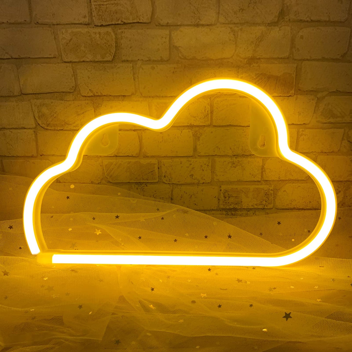 Bernicekelly Led Cloud Neon Light, Yellow, Battery/Usb Powered, Wall Decor For Bedroom, Model Yyi-50