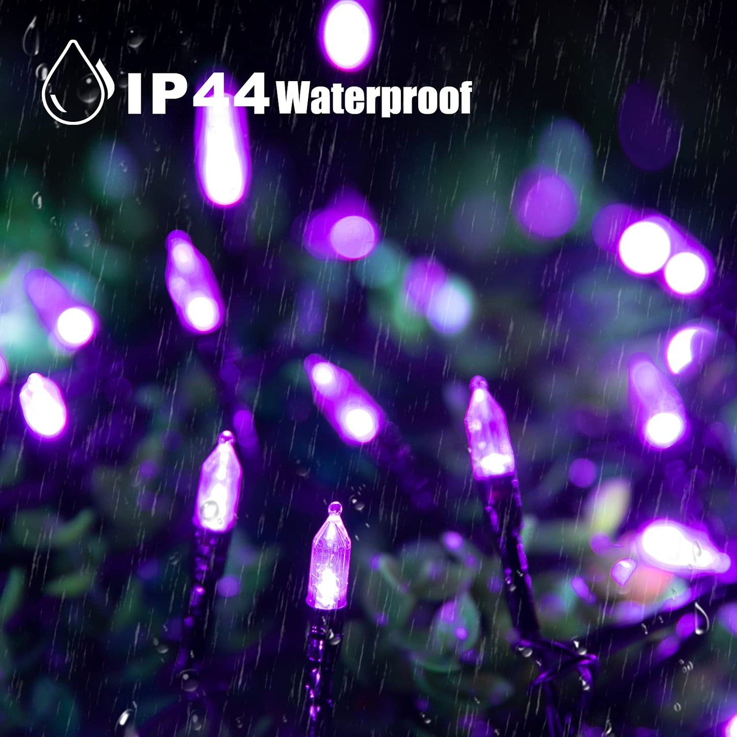 Purple Led Outdoor Halloween Lights  39Feet 100 Led Mini Lights With 8 Lighting Modes  Connectable Halloween String Light Plug In For Garden Patio Party Haunted House Ghost Holiday Lighting Decoration