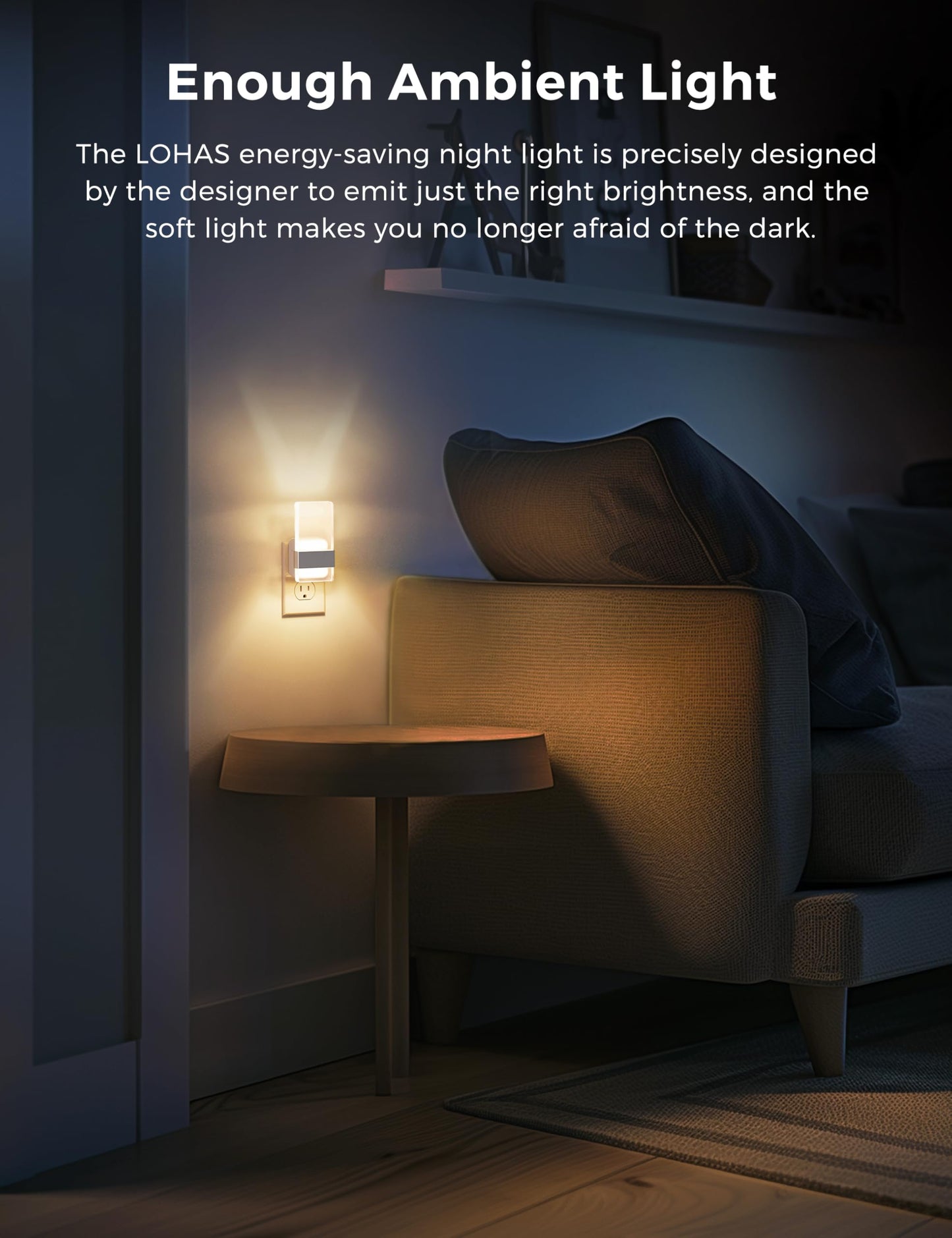 L Lohas Led Night Light  Night Lights Plug Into Wall  Dusk-To-Dawn Sensor Decorative Night Light  0-100Lm Dimmable Nightlights  Wall Sconce-Style Acrylic Nitelight For Bathroom  Hallway Gift  1 Pack