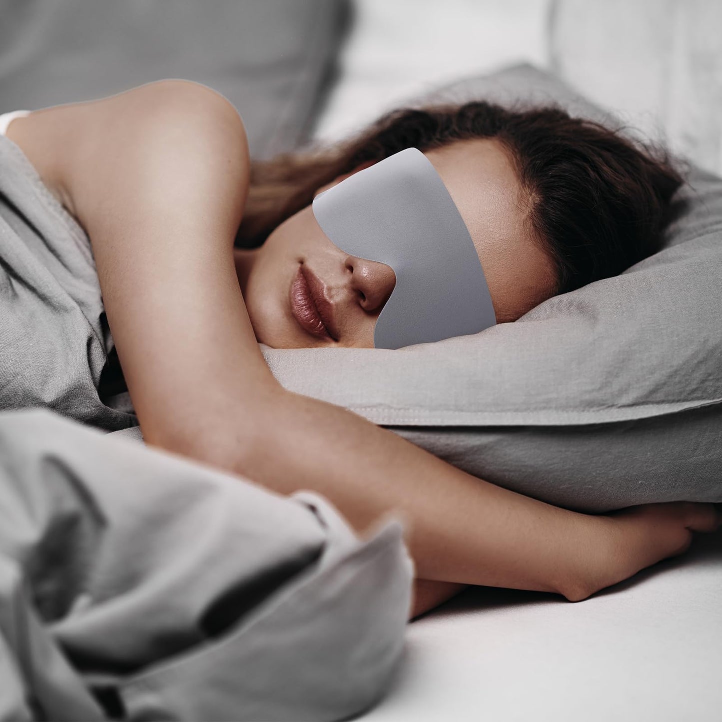 FRESHME 6pc Sleeping Mask - Thin Lightweight Eye Mask Blindfold with Ear Loops Ear Hanging Elastic Strap for Men Women Couples Night Time Airplane Travel Yoga with Earplugs