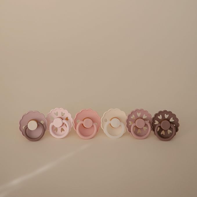 FRIGG SilkySoft Silicone Baby Pacifier 6-Pack Blooming Love | Made in Denmark | BPA-Free (6-18 Months)