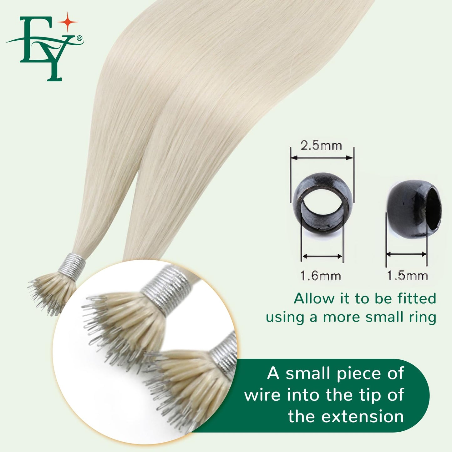 Easyouth Nano Ring Hair Extensions Blonde Nano Bead Hair Extensions White Blonde 20 Inch 50g 50s Nano Human Hair Extension Long