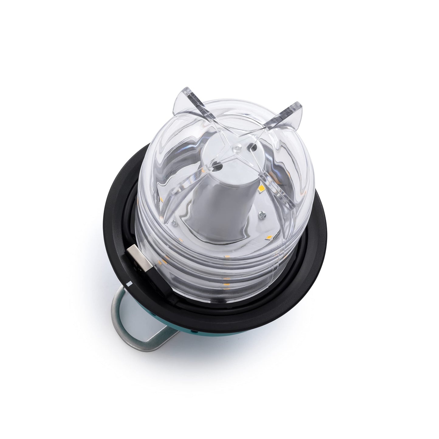 Barebones Beacon Hanging Light ·Rechargeable LED Lantern, Weatherproof, 6inx3in, Teal, Model LIV-236-DE
