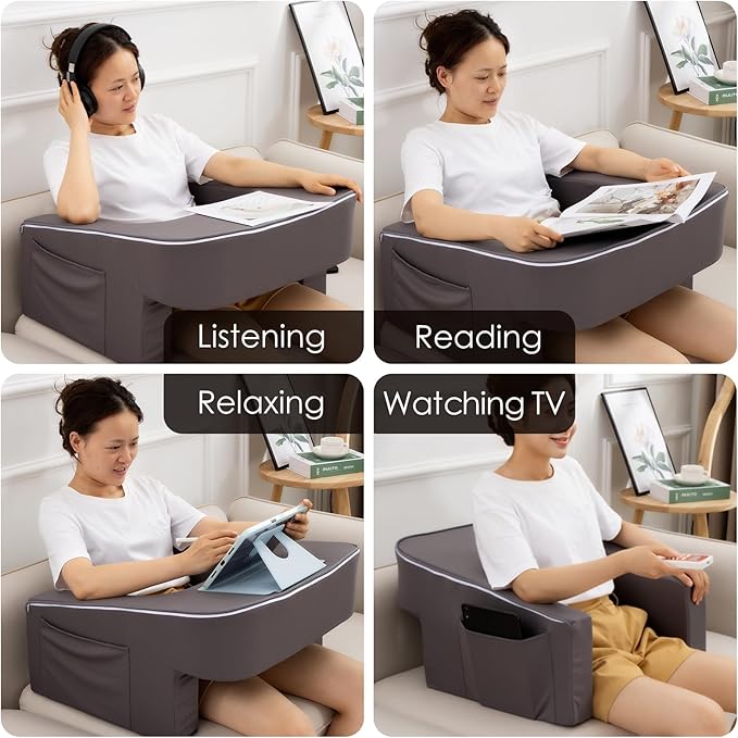 A Nice Night Lap Desk Rest Pillow for Adult,TV Trays Bed Pillow, Memory Foam Rest Pillow for Reading, Working, Playing Switch or Sitting in Bed Sofa Floor,Navy