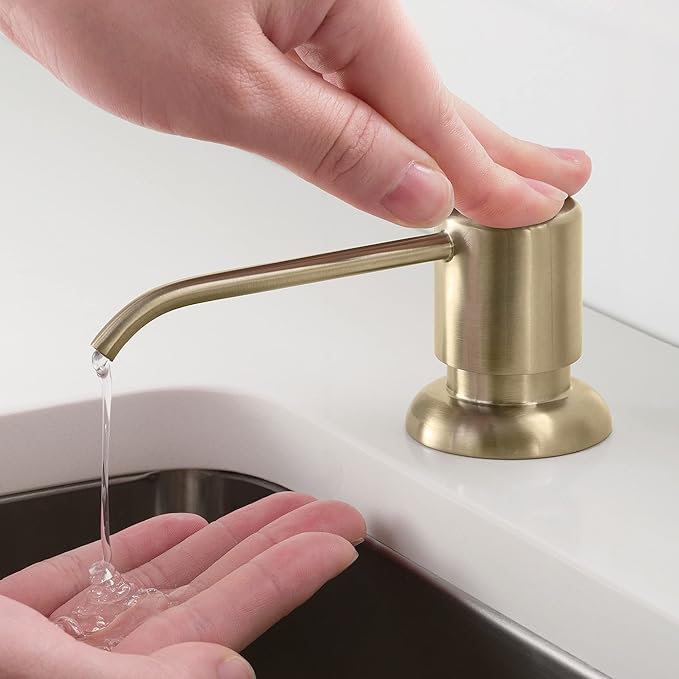 Kraus KPF-1610-KSD-53SFACB Bolden 18-Inch Commercial Kitchen Faucet with Soap Dispenser, Spot Free Antique Champagne Bronze