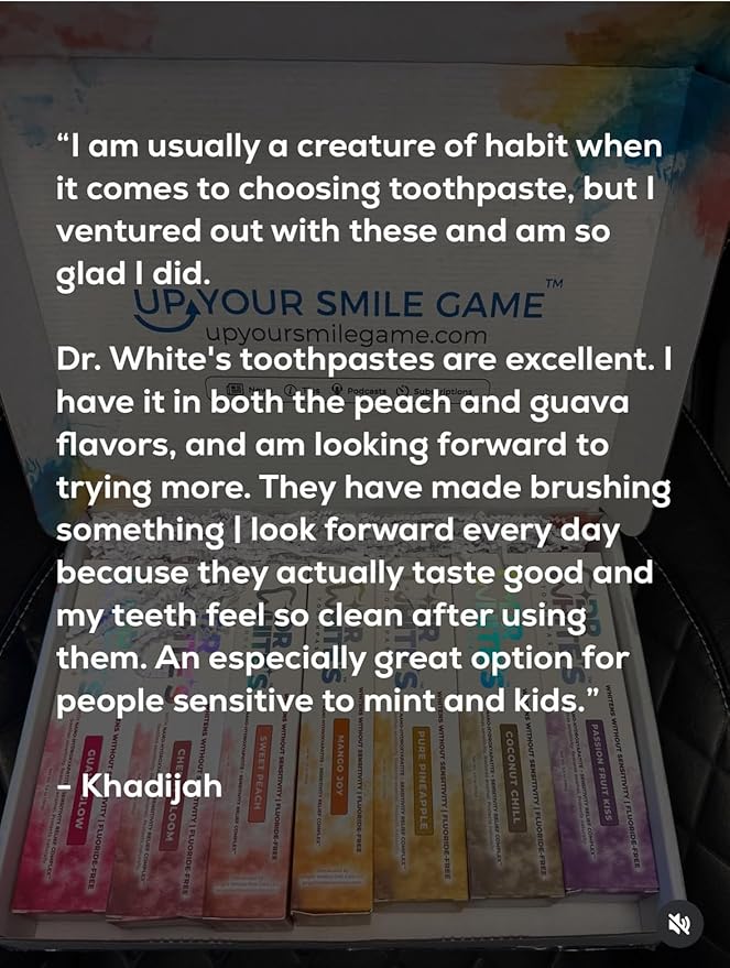 Dr. White’s Fluoride-Free nHA Toothpaste; Dentist-Formulated, Nano Hydroxyapatite + Xylitol, Sensitivity Relief Complex™, Mint-Free, Enamel Safe, Swallow-Safe (3.5 Oz, Passion Fruit Kiss)