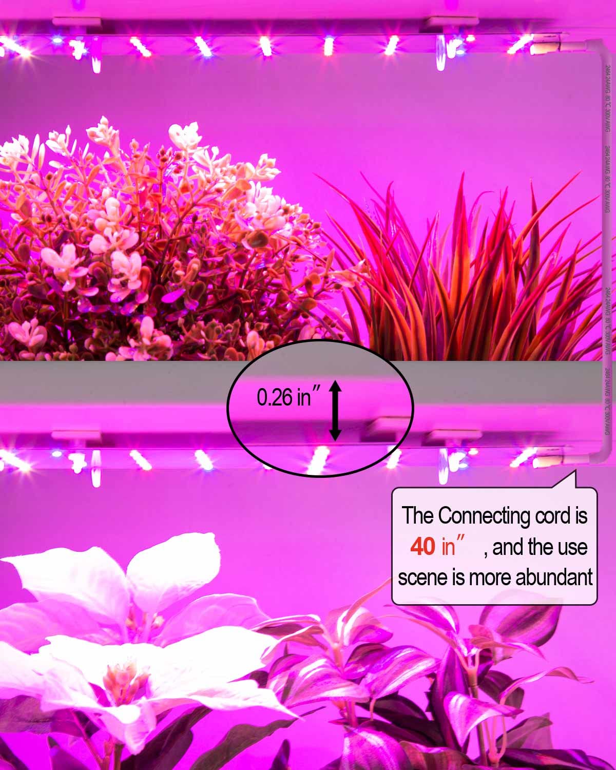 DOMMIA Plant Grow Light, 12W Full Spectrum LED, 2Pcs DIY Assembly, Aluminum, Purple Light, Model 12RBW