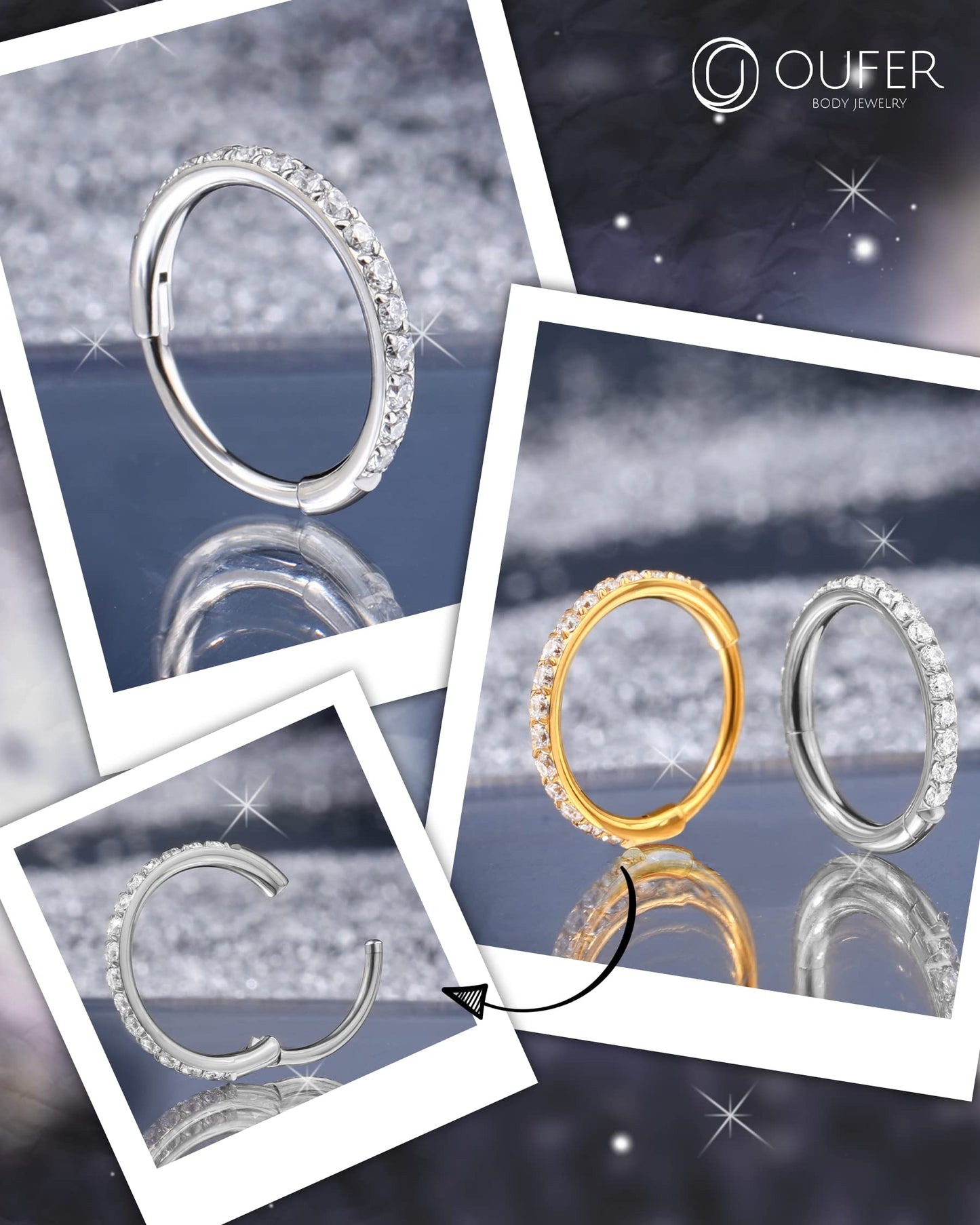 OUFER 20G 5mm Nose Rings Hoop, 20G Nose Piercing Jewelry, Surgical Steel Anti Tragus Helix Piercing Jewelry, Nickel Free Snug Ea
