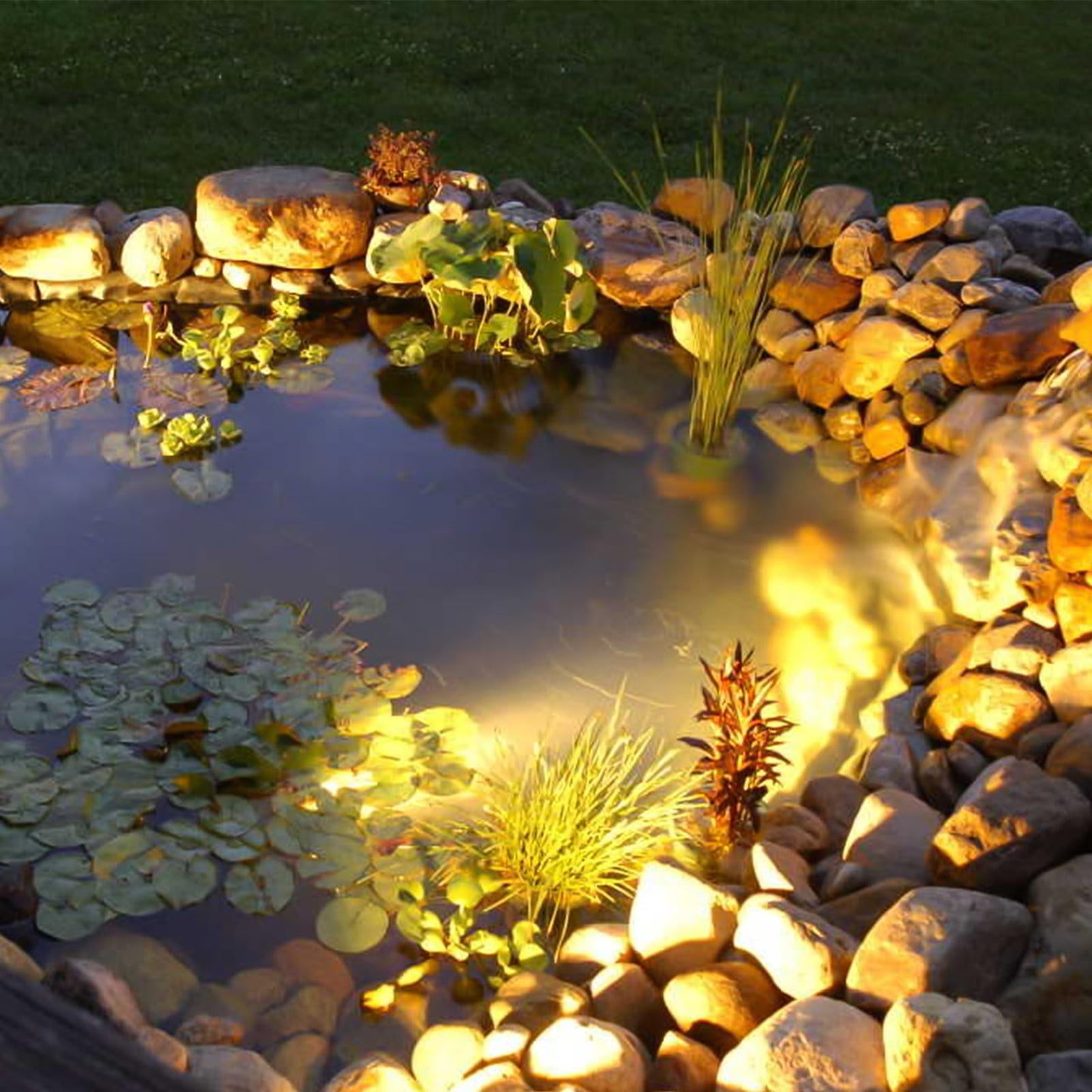 Malibu LED Pond Light 5.4W 12V AC Waterproof Black 4-Pack, 2900K Warm White, Model MALIBU 8401-3501