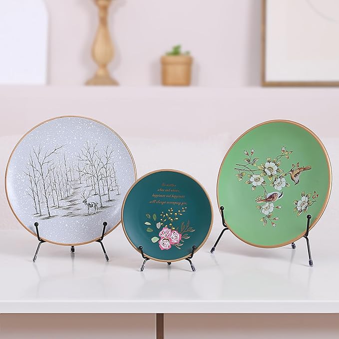 6-Pack Upgraded Anti-Slip Plate Stands for Display, 4/6/8 Inch Decorative Iron Plate Holders, Easel, Frame, Book, Card, Plaque, Picture Display Stands