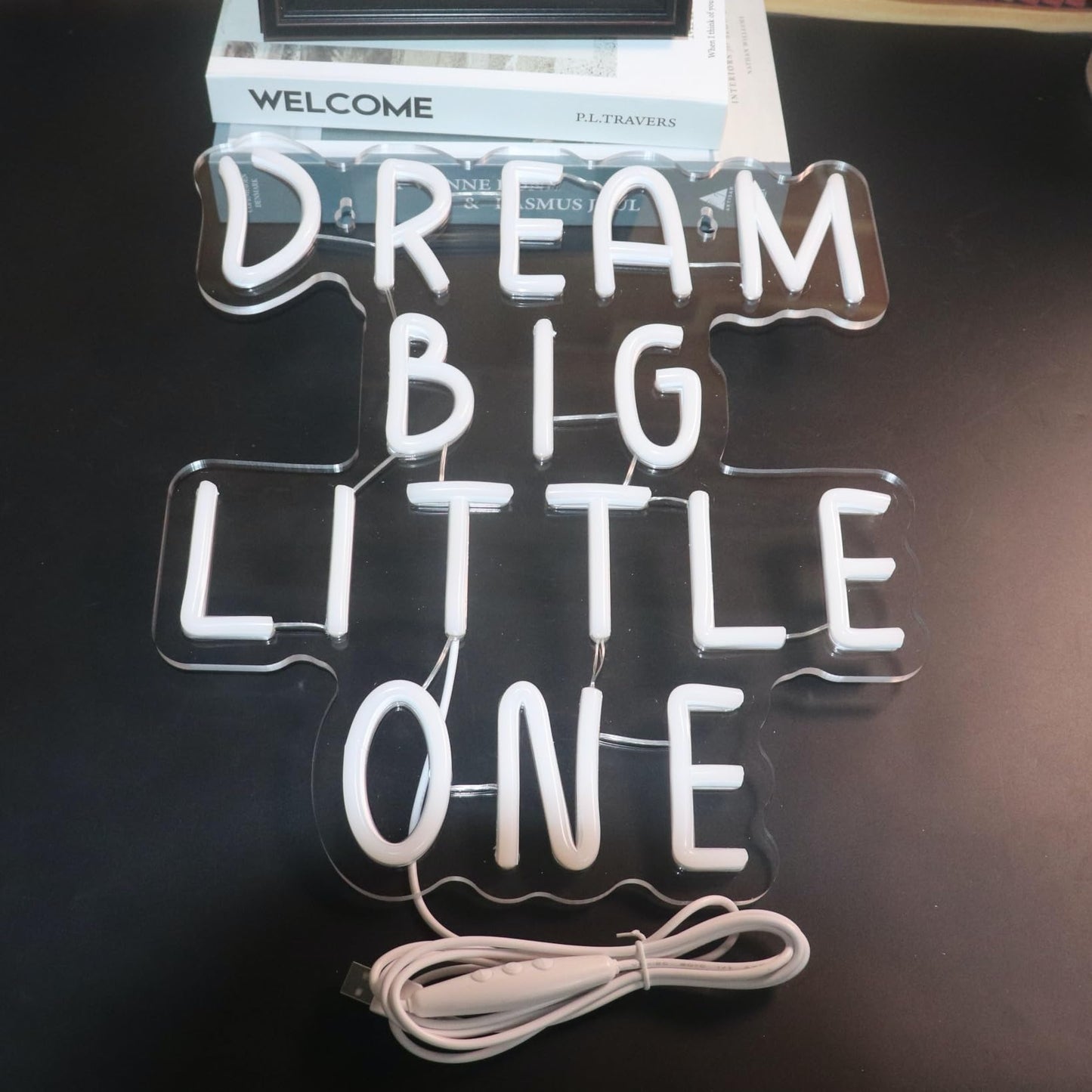 Dream Big Little One Neon Sign  Decorative Neon Lights For KidS Room Play Room Wall Decor Neon Light Sign  Christmas Birthday KidS Gift Thanksgiving Gift(Warm White)
