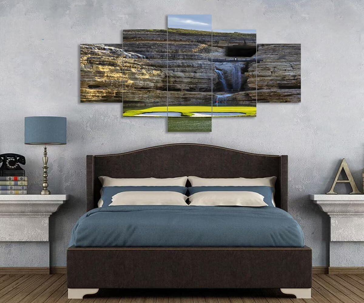chenchenArt Payne's Valley Golf Course 19th Hole Wall Art for Living Room Bedroom Bathroom Home Decorations Payne's Valley Golf Course Picture Poster Canvas Prints Framed Ready to Hang(60''W x 32''H)