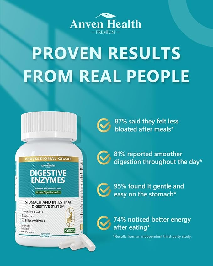 Digestive Enzymes with Probiotics Prebiotics for Women Men - Multi Enzyme for Bloating Relief, Gas, Constipation, Digestive & Gut Health, Vegan & Non-GMO | 90 Capsules