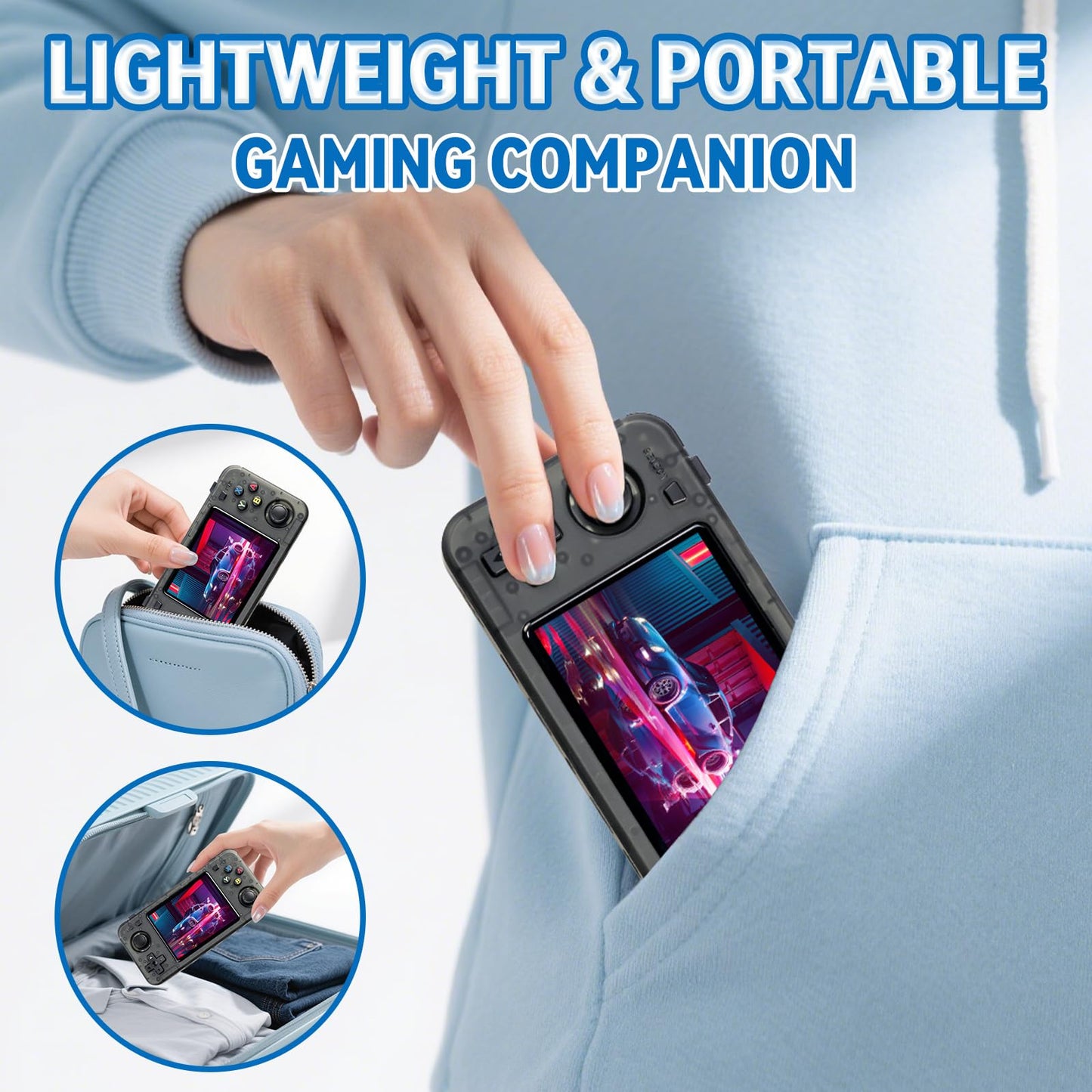 Forlarme R36H Retro Handheld Gaming Console - Equipped with Open Source Linux System,Over 20,000 Classic Games, 64GB TF Card, 3.5 - Inch IPS Screen Portable Handheld Console, Gifts for Adult (Black)
