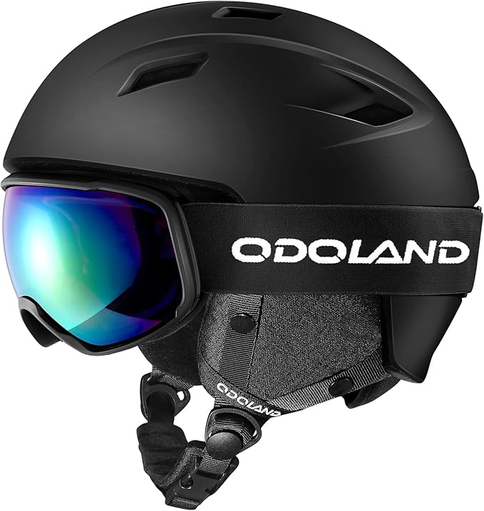 Odoland Ski Helmet and Goggles Set, Snowboard Helmet Glasses for Men, Women & Youth - Shockproof/Windproof Gear for Skiin...