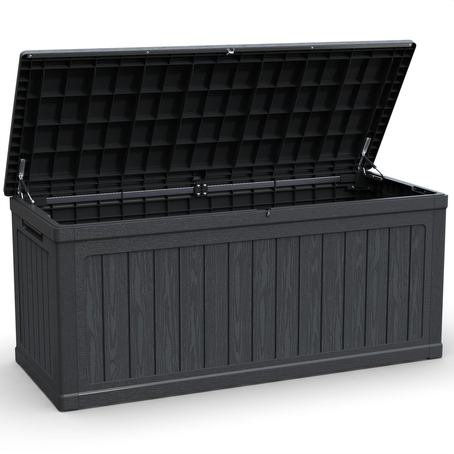 Seeheool 260 Gallon Large Outdoor Storage XXL Deck Box for Patio Furniture, Outdoor Cushions, Garden Tools and Sports/Pools Equipment, Waterproof Resin, Lockable, Black