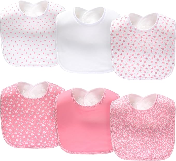 8 Pack Baby Bibs Unisex Adjustable with Snaps Ultra Soft Absorbent Drooling Teething for Boys and Girls