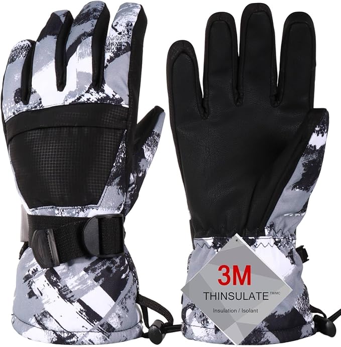 Pnosnesy Ski Gloves, Warmest Waterproof and Breathable Snow Gloves for Cold Weather, Fits Both Men & Women,for Parent Chil...