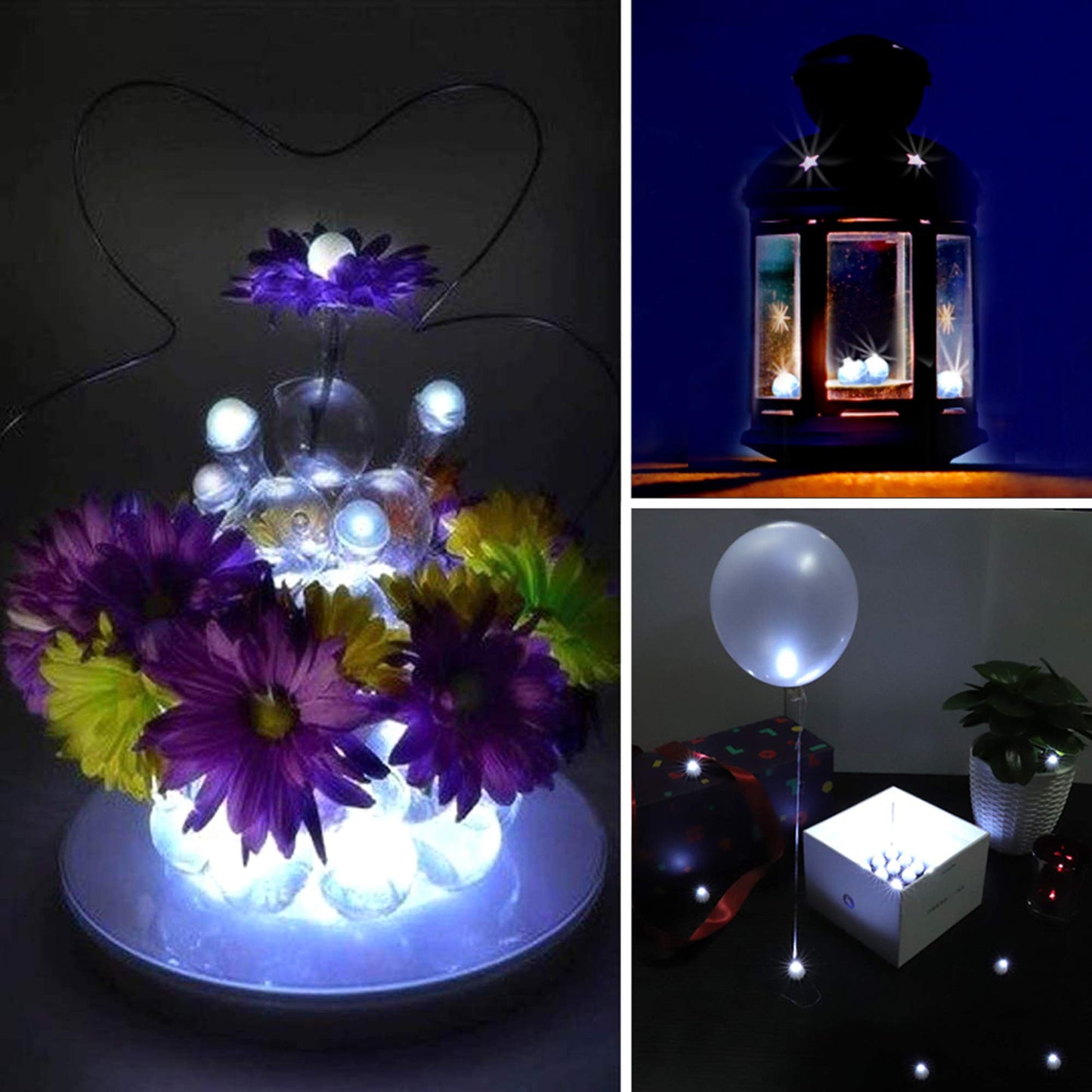 Neo LOONS White Round LED Ball Lamp - 100 Pcs, 0.67 inches, Long Standby Time, Perfect for Party & Wedding Decoration