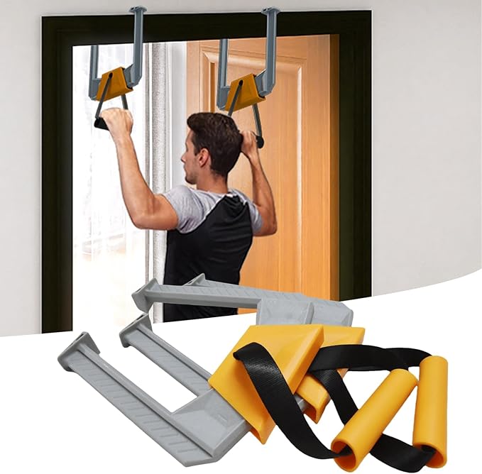 Portable Pull Up Bar - Adjustable Doorway Home Gym with 330lbs Capacity - No Screw Installation for Workout Anywhere - Lig...
