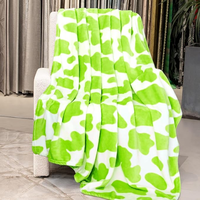 Twin Throw Blanket Lime Green - Soft Fuzzy Lightweight Fleece Bedding for Bedroom, Living Room | Gifts for Girls Women 60"x80"