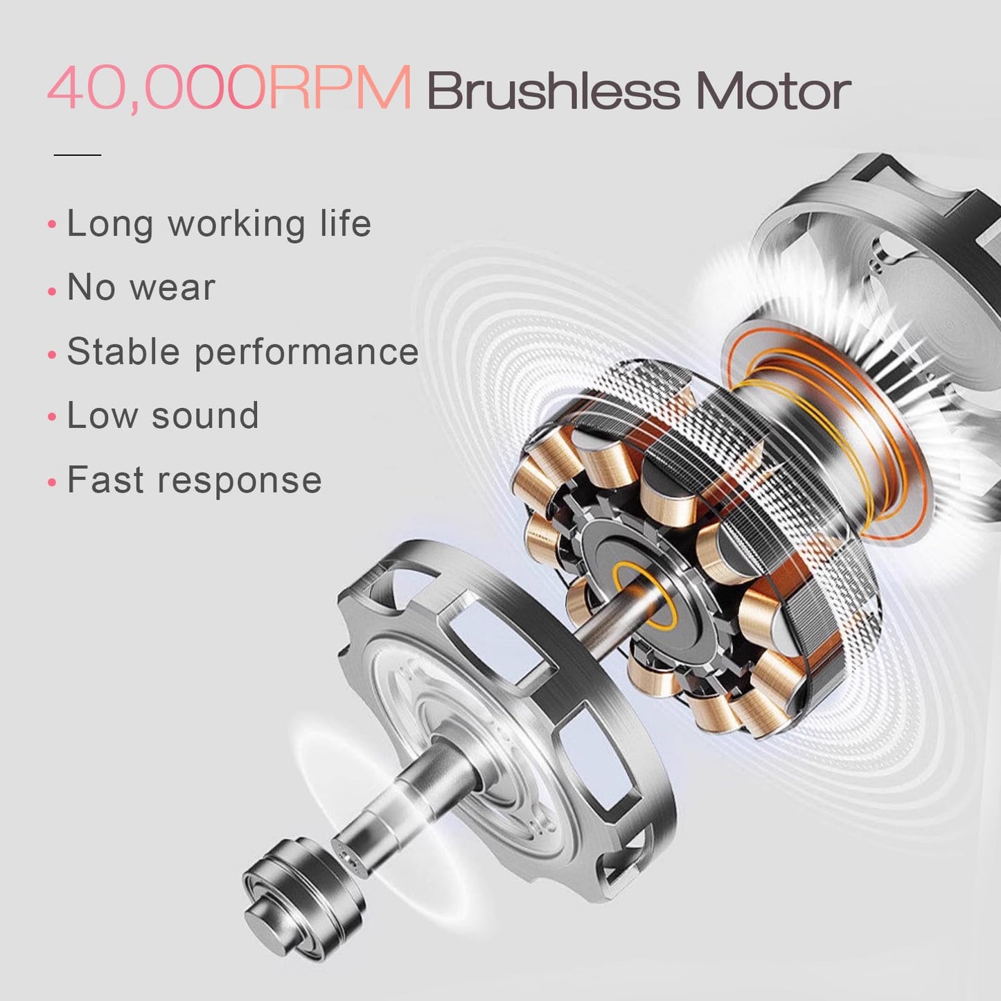 Professional Brushless Nail Drill, AZ GOGO 85W Cordless Electric Nail File 40000RPM Rechargeable Portable Nail Drill Machine for