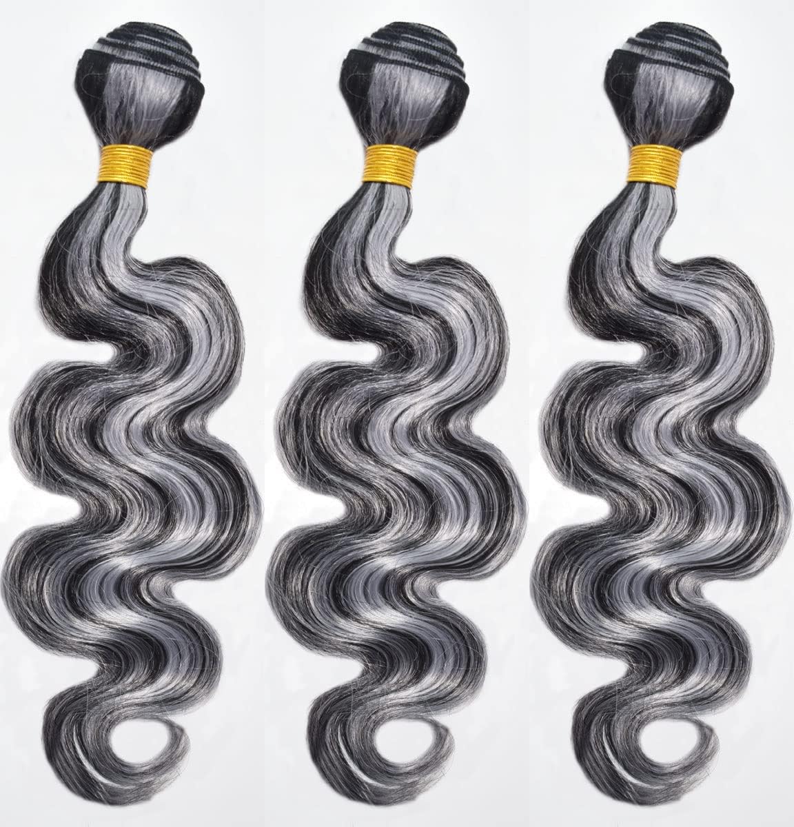 Peenoll 26 28 30 Inch Body Wave Human Hair Bundles Highlight P1B Grey Weave Bundles Human Hair 12A Unprocessed Brazilian Virgin