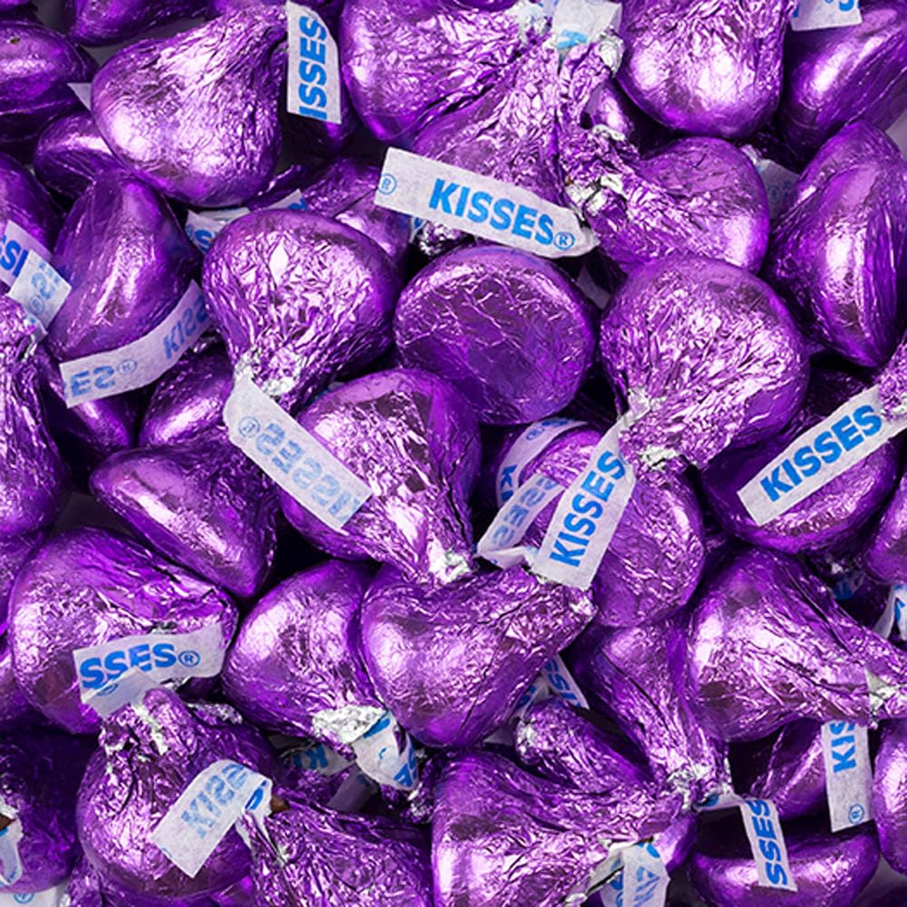 90 Pcs Purple Candy Hersheys Kisses Milk Chocolate