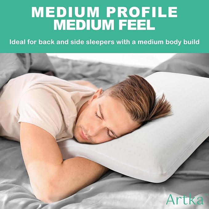 Latex Pillow, 100% Talalay Natural Latex Pillow, Soft Sleeping Bed Pillows with Cotton Cover, Perfect for side/back pain, stomach, neck, stress relief(King Size)