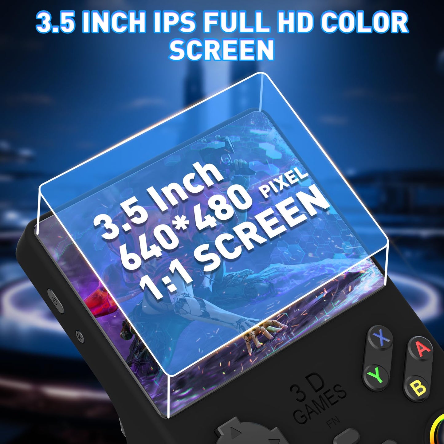 V40 PRO Upgraded Retro Handheld Game Console, Built in 35,000+Classic Games, 36+Simulators, Linux System, 3.5-inch 4K HD IPS Screen Video Player, 256GB TF Card, Portable Pocket Arcade Console (Black)