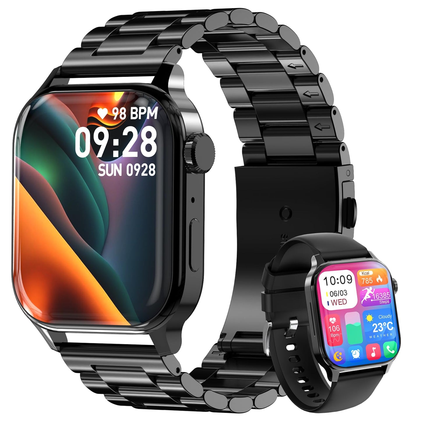 Homailida Smart Watch For Men With Answer/Make Calls, 1.85  Hd Display Fitness Tracker Watch With Waterproof 100+Sports Modes He