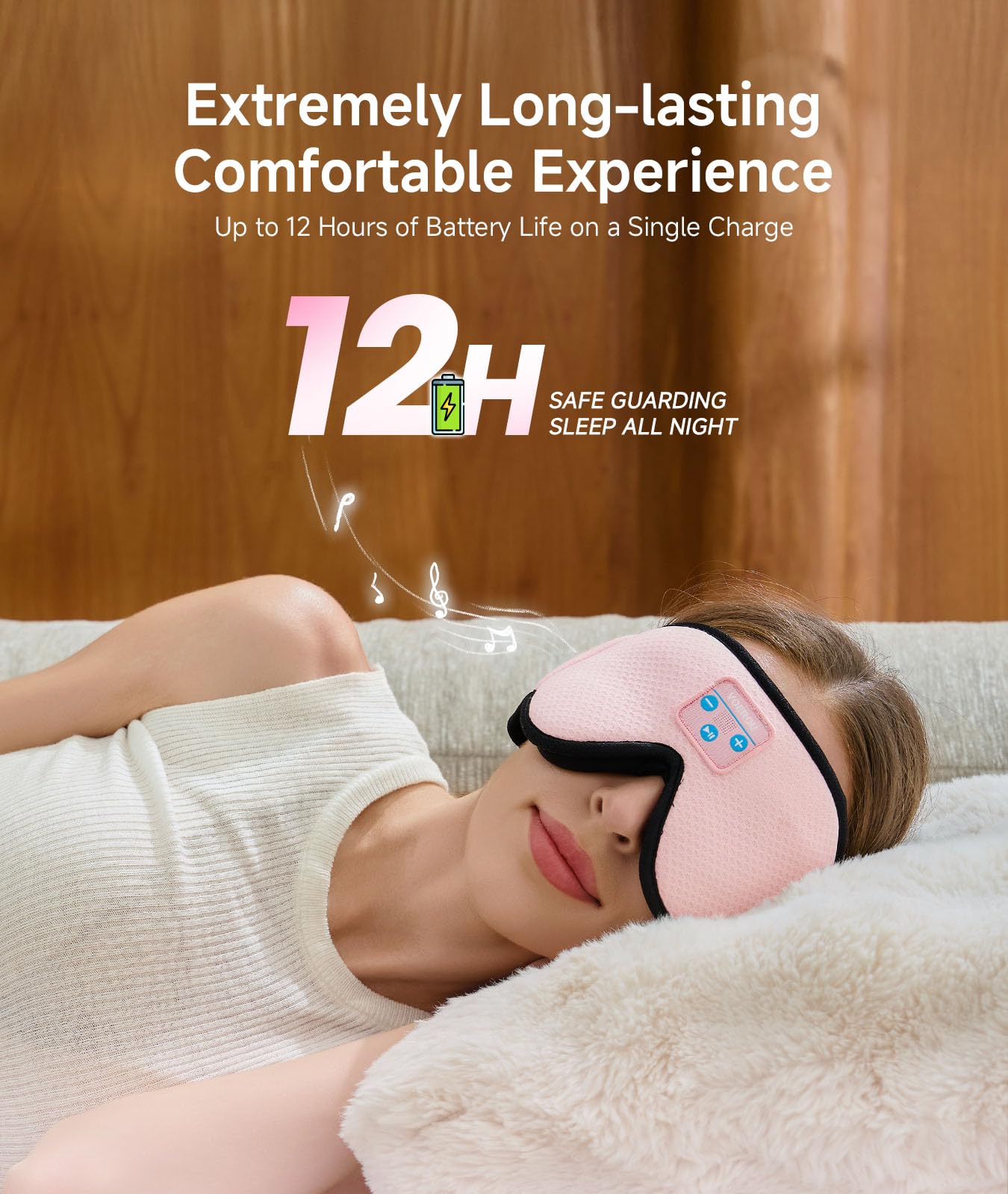 Voerou Sleep Headphones 3D Sleep Mask with Bluetooth 5.4 Headphones, Eye Maks for Sleep with Soft Breathable Fabric & HD Stereo Speakers, Cool Tech Gadgets Christmas Gift for Men Women Teen Boys Dad
