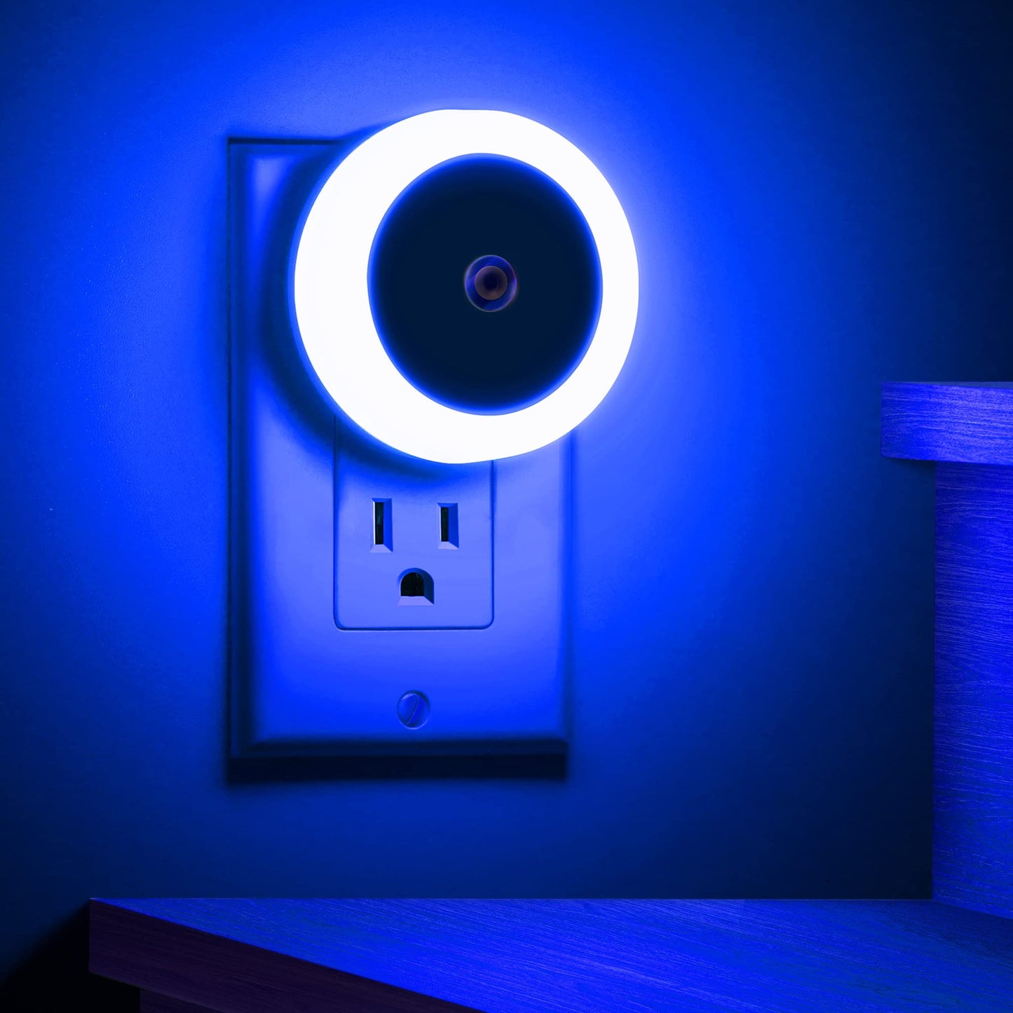 Briignite LED Night Light 2 Pack, Plug-in, Light Sensor, Blue, Model NL003B, 0.6W 60LM