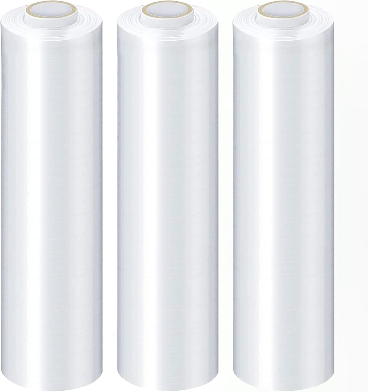 PSBM Stretch Wrap for Packing, 4 Pack of 15 Inch x 1500 Feet, 47 Gauge, High Cling Moving Stretch wrap, Cast Hand Stretch Film Moving wrap Rolls, Strong Plastic Wrap for Moving