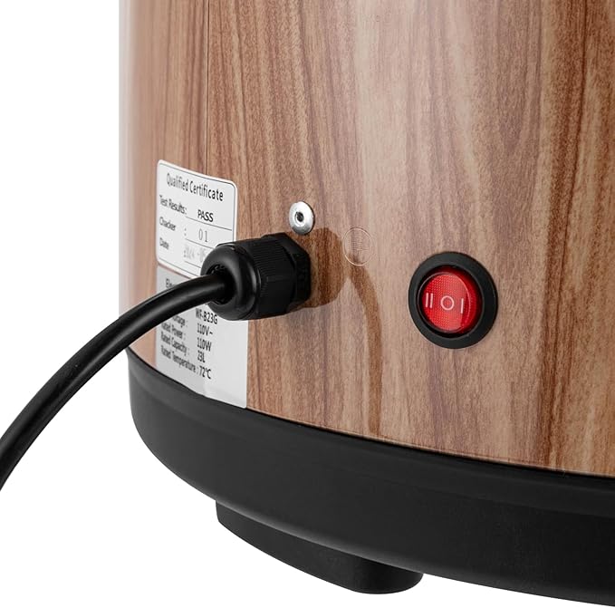 Commercial Rice Cooker 23L/6Gal Stainless Steel Electric Rice Warmer 100 Cup With One-Touch Operation Large Capacity Rice Cooker 110V 110W Wood Color