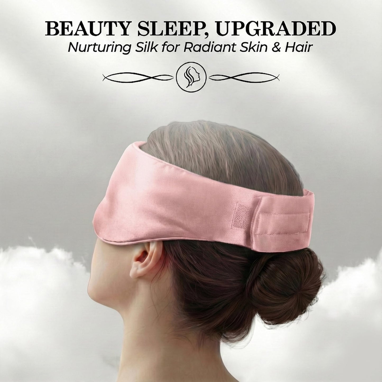 SLEEP SANCTUARY 100% Pure Mulberry Silk Sleep Mask - 22 Momme Light Blocking Hook & Loop Silk Eye Mask for Sleeping - Secure Fit for Side Sleepers, Women & Men - Cloud Soft (Pink)