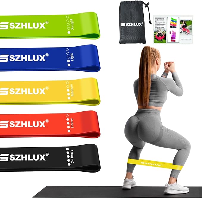 SZHLUX Resistance Bands Set with Instruction Guide and Carry Bag, Versatile for Body Sculpting, Strength Training, and Reh...
