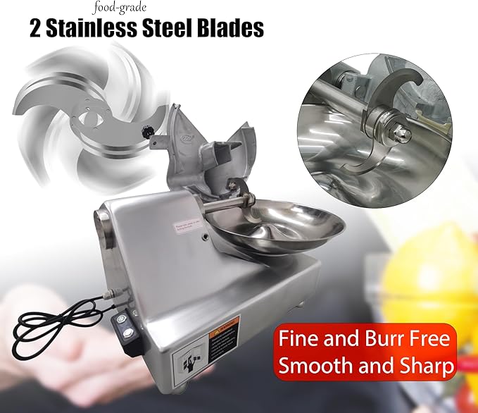 5.5L Commercial Meat Bowl Cutter, Buffalo Chopper Food Processor, 550W Electric Vegetable Meat chopper for Kitchens, Ideal for Food Prep, Dumplings, Buns Processing