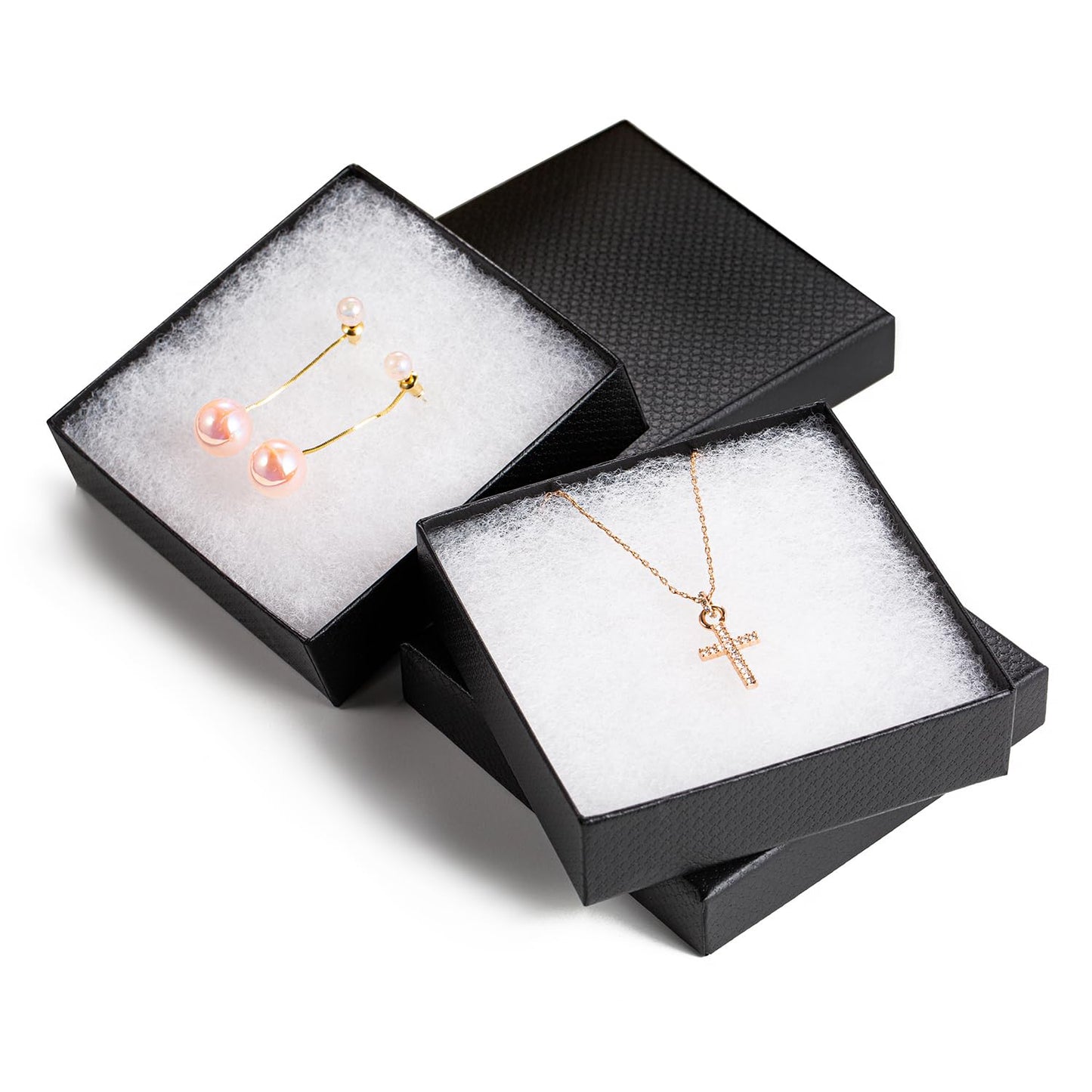 GEFTOL Jewelry Gift Boxes 96 Pack 3.5x3.5x1 Inch Cardboard Jewelry Boxes,Small Gift Boxes for Jewelry Earrings Necklaces Handmad
