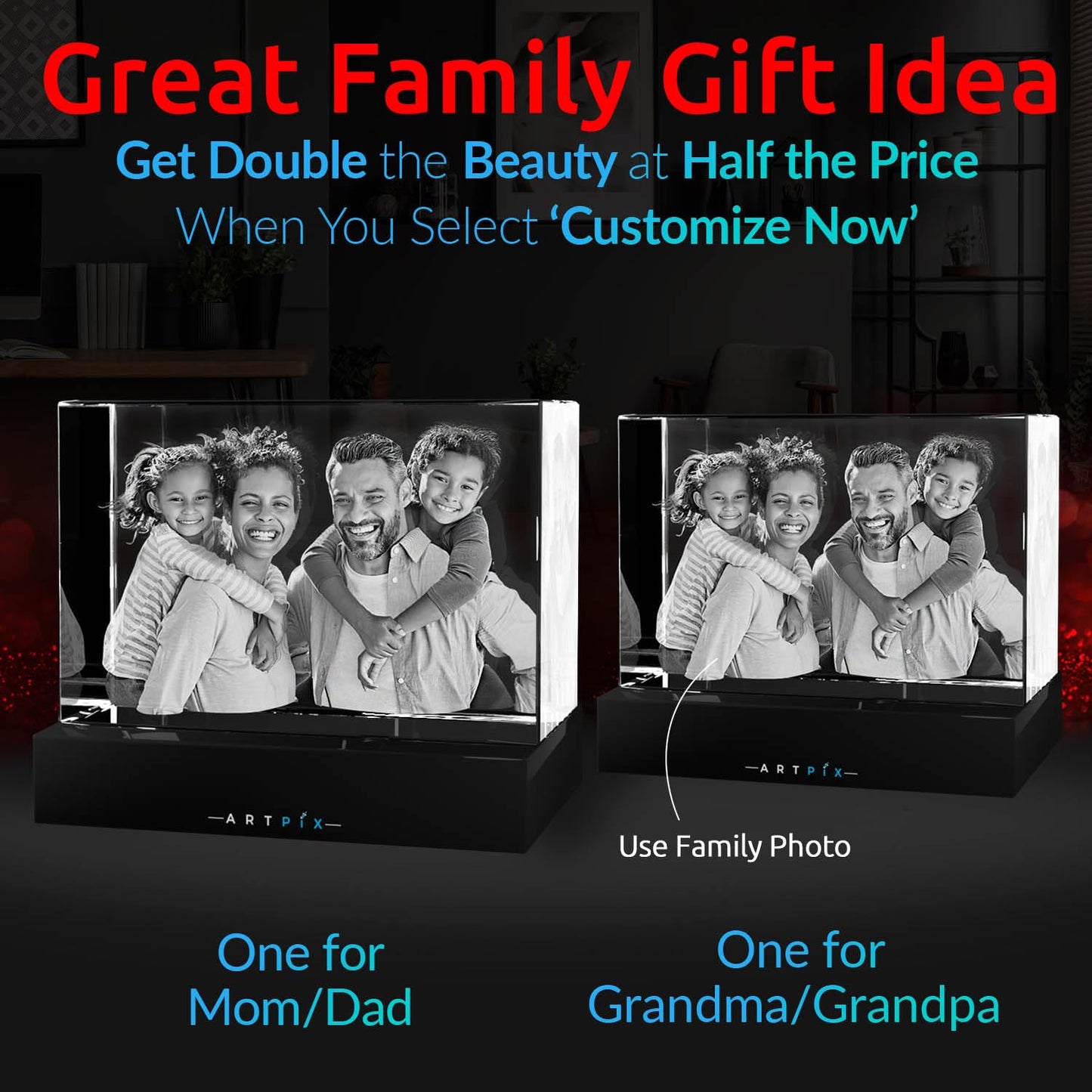 ArtPix 3D enhanced Crystal Photo, Personalized Gift, Max enhanced Size, Landscape