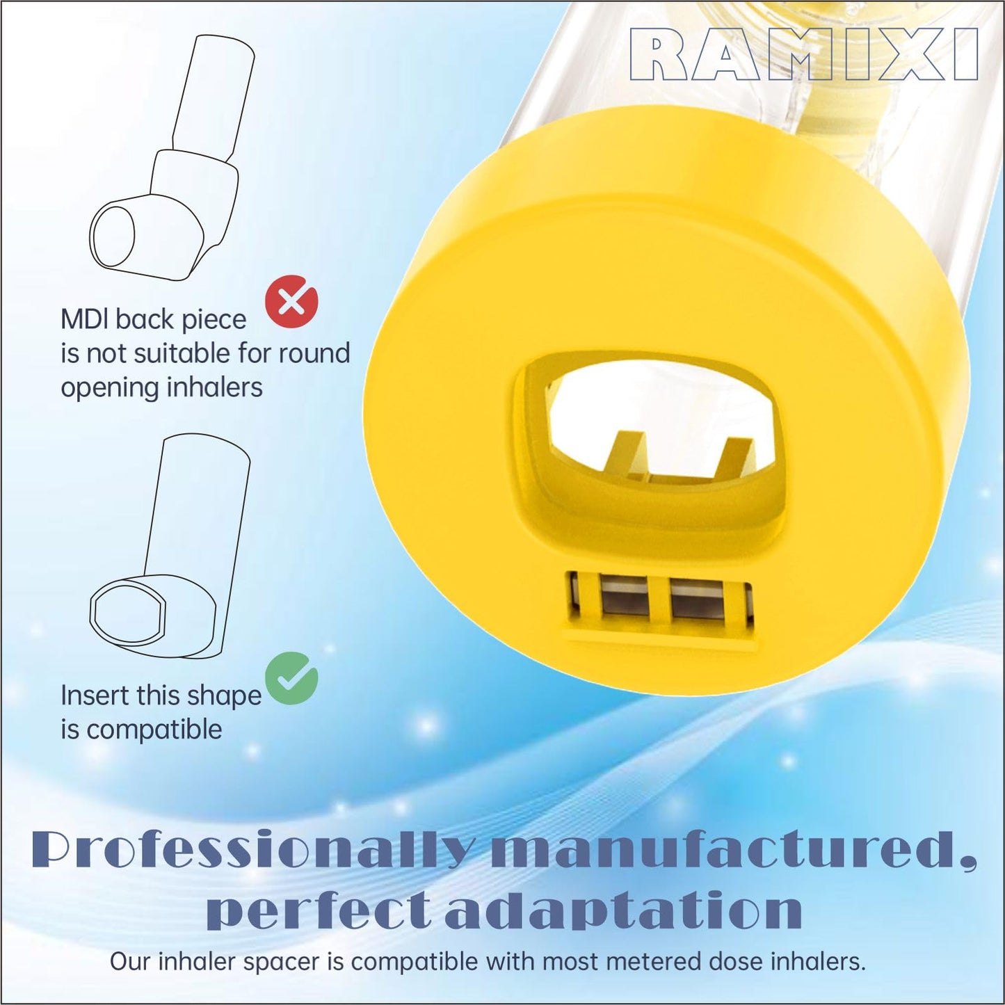Ramixi Inhaler Spacer for Adult and Kids NESSI OTC SPACER (Panda/Yellow/Kids)